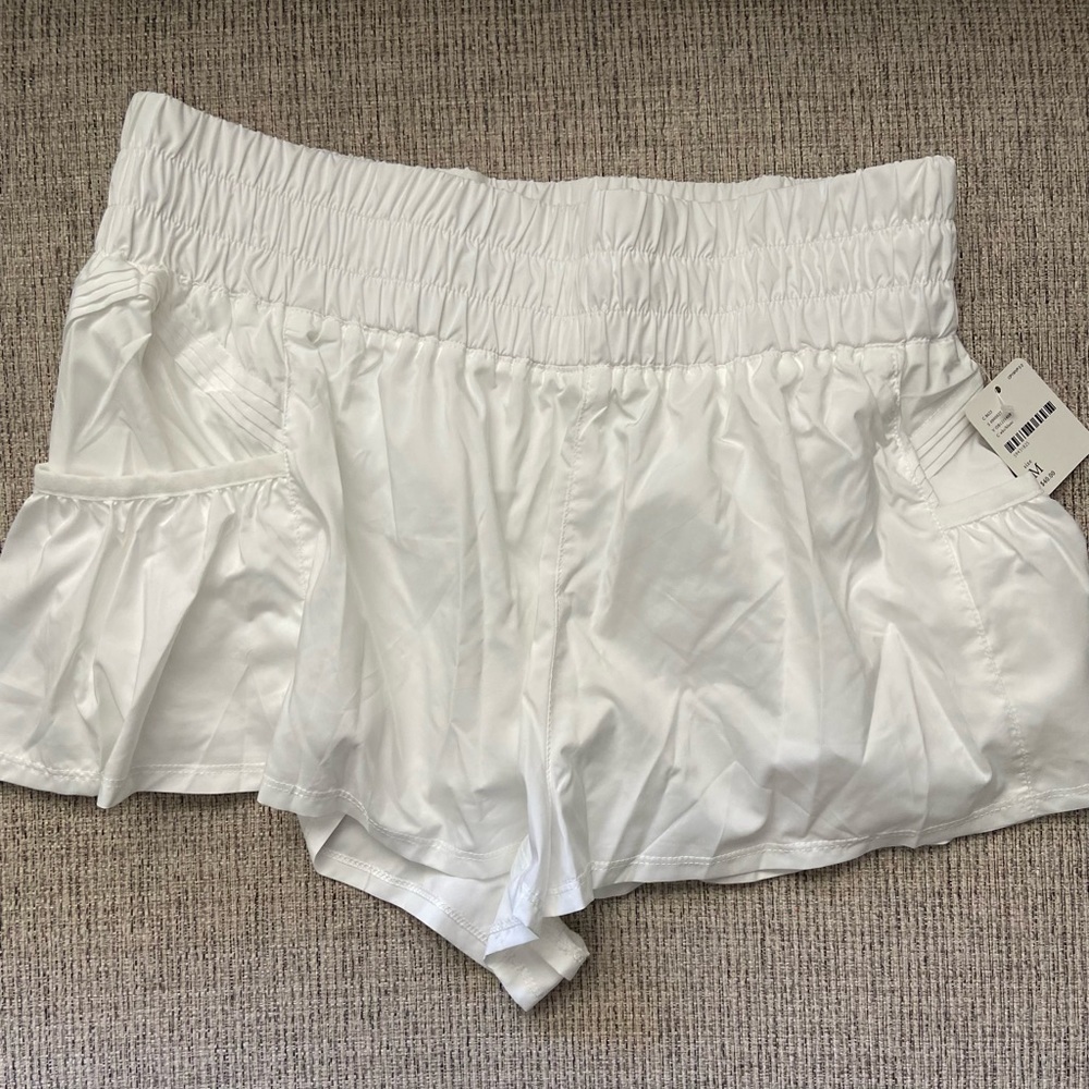 Free People White Workout Shorts